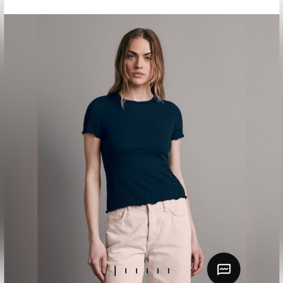 rag & bone Tops - Rag & Bone navy Gemma jacquard tee shirt Size Medium